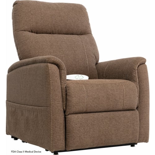 Benti Layflat Lift Recliner in Espresso Brown Fabric