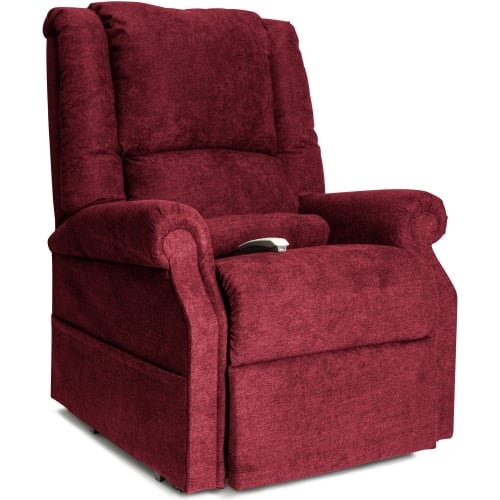 Felix Layflat Lift Recliner in Burgundy Fabric