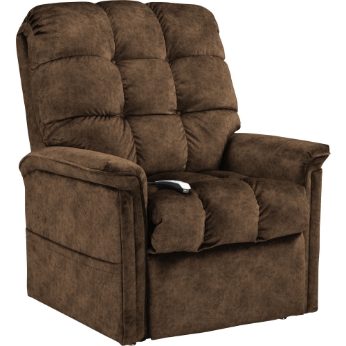 Kaysen Layflat Lift Recliner in Chocolate Brown Fabric