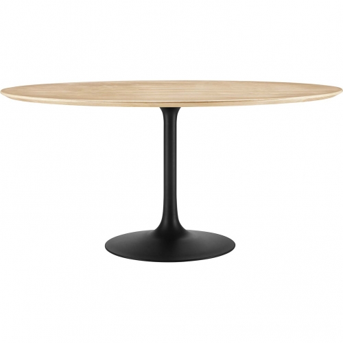 Lippa 60" Dining Table in Natural Wood Finish & Black Metal