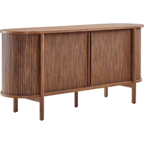 Cadence 63" Curved TV Stand Sideboard in Walnut Finish Wood