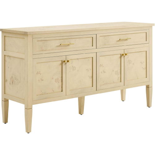 Elysian 62" Sideboard in Bleached Finish Burl Wood Veneer