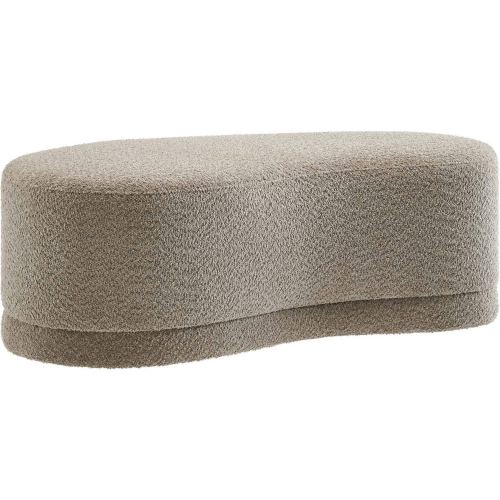 Nimbus 48" Curved Ottoman Bench in Oat Chenille Fabric