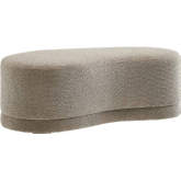 Nimbus 48" Curved Ottoman Bench in Oat Chenille Fabric