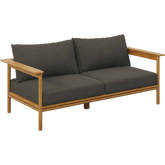 Wren Outdoor Sofa in Flint Gray Fabric & Teak