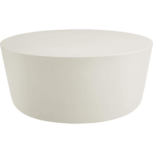 Brion Indoor Outdoor Round Coffee Table in White Concrete