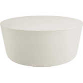 Brion Indoor Outdoor Round Coffee Table in White Concrete