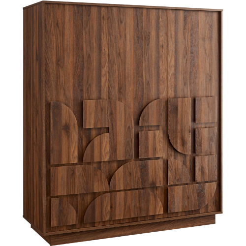 Bulwark 3 Door Armoire Wardrobe Closet in Walnut Finish