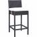 Lift Outdoor Patio Bar Stool in Espresso Poly Rattan with White Cushion
