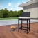 Lift Outdoor Patio Bar Stool in Espresso Poly Rattan with White Cushion