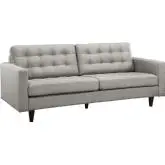 Empress Sofa in Tufted Light Gray Fabric