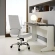Finesse Mid Back Swivel Office Chair in White Leatherette & Polished Aluminum