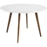 Canvas 47" Round Dining Table in White & Ash Wood