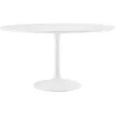 Lippa 54" Round Tulip Dining Table in White