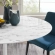 Lippa 54" Dining Table in Faux Marble & White Base