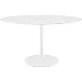 Lippa 54" Oval Dining Table in White Faux Marble