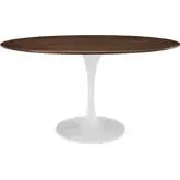 Lippa 60" Oval Dining Table in Walnut Veneer