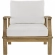 Marina Outdoor Teak Armchair in Natural Finish with White Cushions