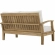 Marina Outdoor Teak Loveseat in Natural Finish with White Cushions