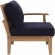 Marina Outdoor Sectional Sofa Unit Right Facing Sofa in Teak & Navy