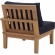 Marina Outdoor Sectional Sofa Unit Right Facing Sofa in Teak & Navy