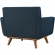 Engage Arm Chair in Tufted Azure Fabric with Cherry Wood Legs