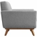 Engage Arm Chair in Tufted Gray Fabric with Cherry Wood Legs