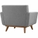 Engage Arm Chair in Tufted Gray Fabric with Cherry Wood Legs