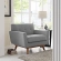 Engage Arm Chair in Tufted Gray Fabric with Cherry Wood Legs