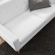Engage Loveseat in Tufted White Fabric & Wood
