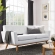 Engage Loveseat in Tufted White Fabric & Wood