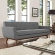 Engage Sofa in Tufted Gray Tufted Fabric with Cherry Wood Legs