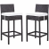 Lift Outdoor Patio Bar Stool in Espresso Poly Rattan & White (Set of 2)