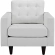 Empress Arm Chair in Tufted White Leather (Set of 2)