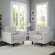 Empress Arm Chair in Tufted White Leather (Set of 2)