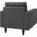 Empress Arm Chair in Tufted Gray Fabric (Set of 2)