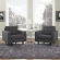 Empress Arm Chair in Tufted Gray Fabric (Set of 2)