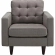 Empress Arm Chair in Tufted Granite Fabric (Set of 2)