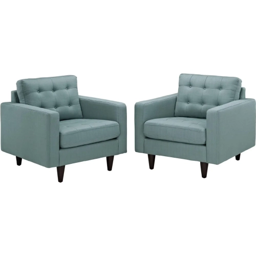 Empress Arm Chair in Tufted Laguna Fabric (Set of 2)