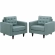 Empress Arm Chair in Tufted Laguna Fabric (Set of 2)