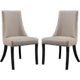 Reverie Dining Chair in Beige Microfiber (Set of 2)