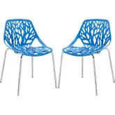 Stencil Dining Side Chair in Blue (Set of 2)