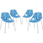 Stencil Dining Side Chair in Blue (Set of 4)