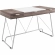Panel Office Desk with Birch Grain Melamine Top on Metal Base
