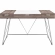 Panel Office Desk with Birch Grain Melamine Top on Metal Base
