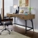 Surplus Office Desk in Walnut Finish & Black Steel