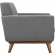 Engage Sofa & Armchair Set in Tufted Gray Fabric with Cherry Wood Legs