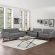 Engage Loveseat & 2 Arm Chair Set in Tufted Gray Fabric & Cherry Wood