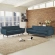Engage Sofa & Loveseat Set in Tufted Azure Fabric with Cherry Wood Legs