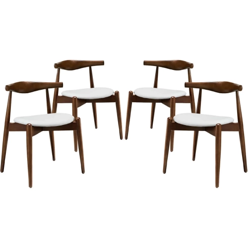 Stalwart Dining Side Chairs in Dark Walnut White (Set of 4)